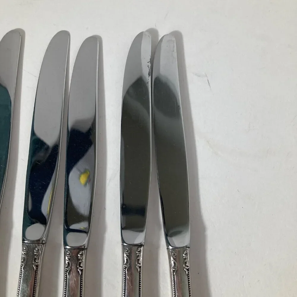 6-‎ International Stainless Floral Pattern Butter Knives 9
